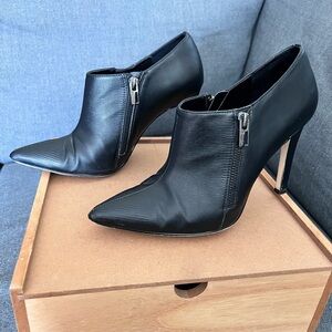 Calvin Klein “Bessie” Black Stiletto Ankle Boots